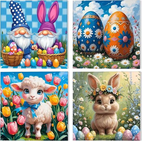 GHHKUD Cross Paint by Numbers Kits for Adults with Frame, DIY Paint by Colors Adults Kids Easter, Framed Painting Numbers on Canvas Gifts for Home Decor 20x30cm in Saudi Arabia