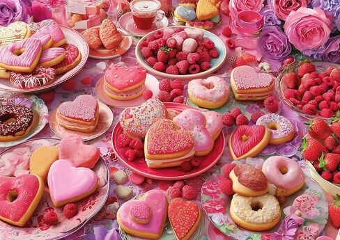 أحجية مكونة من 500 قطعة للبالغين - أحجية الصور المقطوعة من Love's Dessert Shop 500 قطعة للبالغين وكبار السن - ورق معاد تدويره صديق للبيئة - هدية لعبة ممتعة ومليئة بالتحديات للأصدقاء والعائلة (20.5 × 15 بوصة) in Kuwait