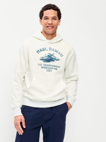 Old Navy Oversized Essential Popover Hoodie - Antique White Heather in Saudi Arabia