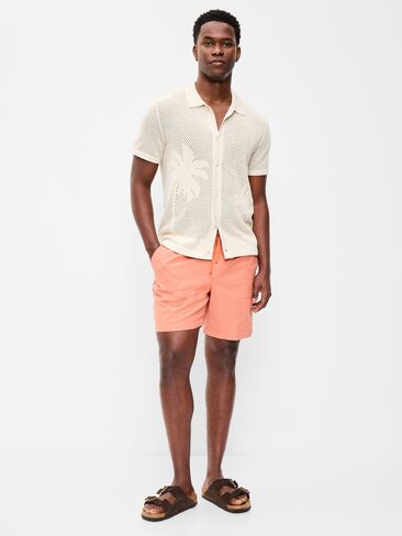 Old Navy Linen-Blend Jogger Shorts -- 7-inch inseam - Loquat in Saudi Arabia
