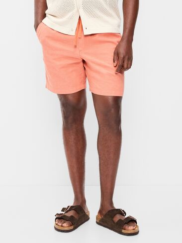 Old Navy Linen-Blend Jogger Shorts -- 7-inch inseam - Loquat in Saudi Arabia