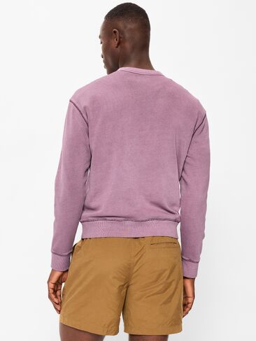 Old Navy Loose Garment-Washed Crew-Neck Sweatshirt - PURPLE BASIL in Saudi Arabia