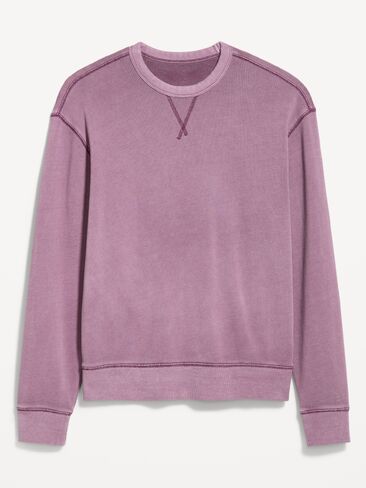 Old Navy Loose Garment-Washed Crew-Neck Sweatshirt - PURPLE BASIL in Saudi Arabia