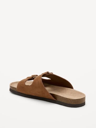 Old Navy Faux-Suede Double-Strap Slide Sandals for Women - Chestnut in Saudi Arabia