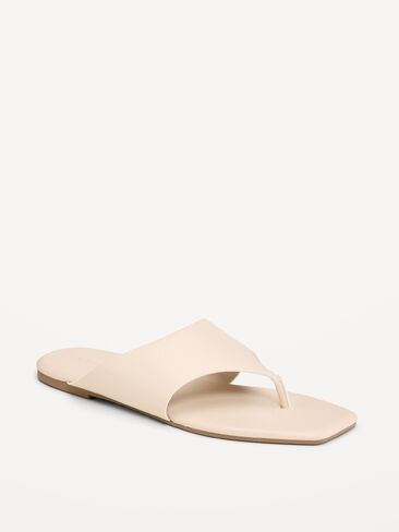 Old Navy Faux-Leather Wide Thong Sandal for Women - Wish Bone in Saudi Arabia