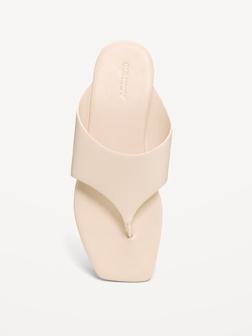 Old Navy Faux-Leather Wide Thong Sandal for Women - Wish Bone in Saudi Arabia