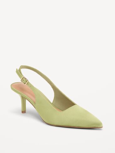 Old Navy The Occasion by Old Navy Slingback Heels for Women - Light Avocado in Saudi Arabia