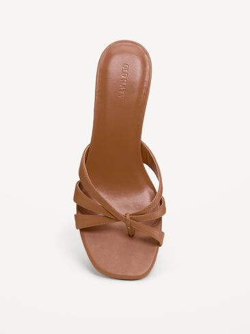 Old Navy Strappy Kitten-Heel Sandals for Women - Cognac Brown in Saudi Arabia