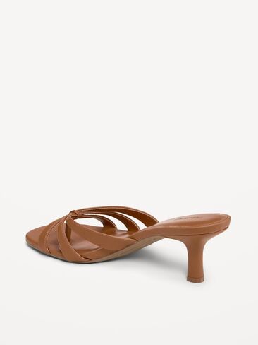 Old Navy Strappy Kitten-Heel Sandals for Women - Cognac Brown in Saudi Arabia