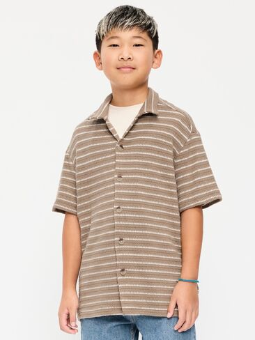 Old Navy Oversized Short-Sleeve Sweater-Knit Shirt for Boys - SLICED BREAD in Saudi Arabia