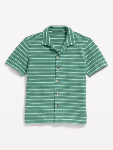 Old Navy Oversized Short-Sleeve Sweater-Knit Shirt for Boys - GREEN FERN in Saudi Arabia