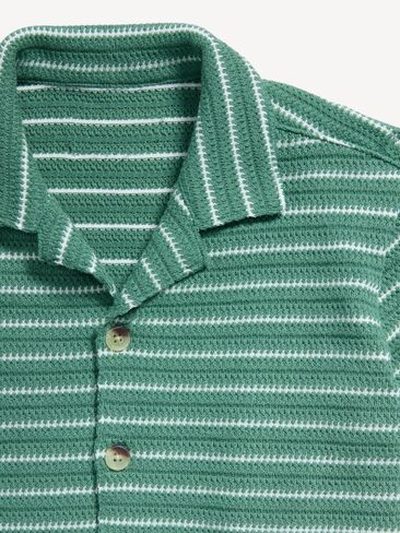 Old Navy Oversized Short-Sleeve Sweater-Knit Shirt for Boys - GREEN FERN in Saudi Arabia