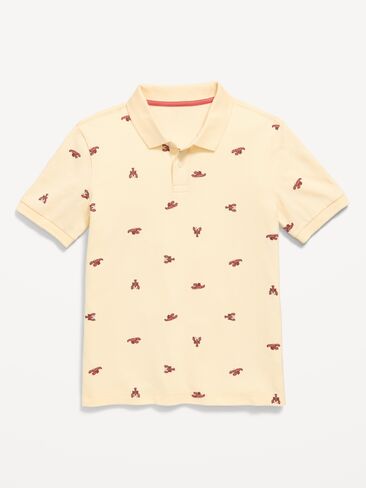 Old Navy Printed Short-Sleeve Pique Polo Shirt for Boys - Lobster in Saudi Arabia