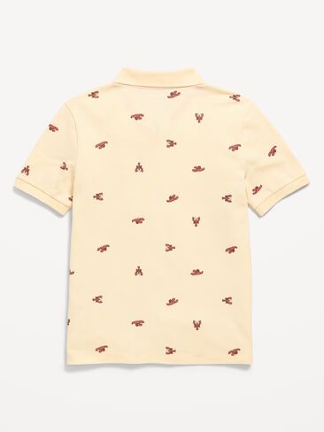 Old Navy Printed Short-Sleeve Pique Polo Shirt for Boys - Lobster in Saudi Arabia