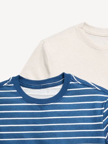 Old Navy Softest Short-Sleeve T-Shirt 3-Pack for Boys - CHAMBRAY/BLUE STRIPE in Saudi Arabia