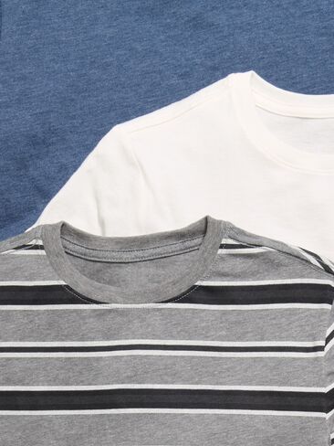 Old Navy Softest Short-Sleeve T-Shirt 3-Pack for Boys - Gray Stripe in Saudi Arabia