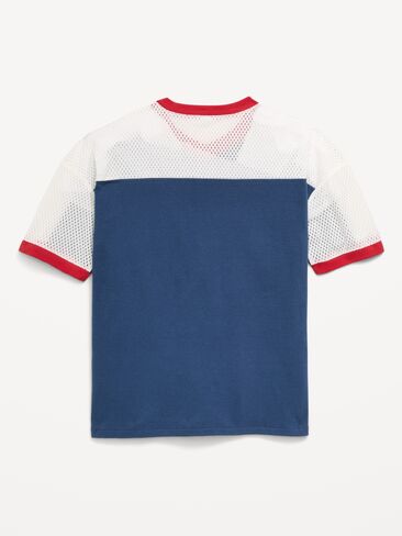 Old Navy Oversized Short-Sleeve Graphic T-Shirt for Boys - Pacific Blue in Saudi Arabia