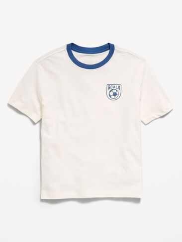 Old Navy Softest Short-Sleeve Graphic T-Shirt for Boys - Sea Salt in Saudi Arabia
