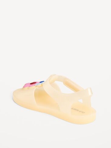 صندل Old Navy Jelly T-Strap للفتيات الصغيرات - متعدد الأزهار in Saudi Arabia