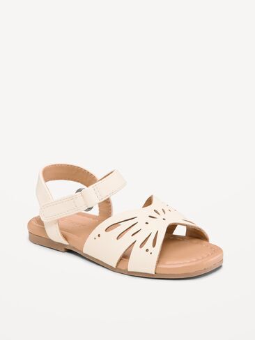 Old Navy Faux-Leather Sandals for Toddler Girls - Creme De La Creme in Saudi Arabia