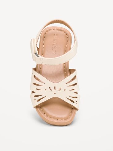 Old Navy Faux-Leather Sandals for Toddler Girls - Creme De La Creme in Saudi Arabia