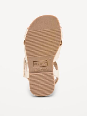Old Navy Faux-Leather Sandals for Toddler Girls - Creme De La Creme in Saudi Arabia