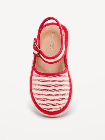 صندل إسبادريل من Old Navy للفتيات الصغيرات - خطوط حمراء in Saudi Arabia