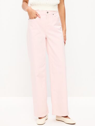 Old Navy Extra High-Waisted Wide-Leg Jeans - Strawberry Ice Cream in Saudi Arabia