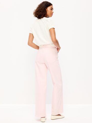 Old Navy Extra High-Waisted Wide-Leg Jeans - Strawberry Ice Cream in Saudi Arabia