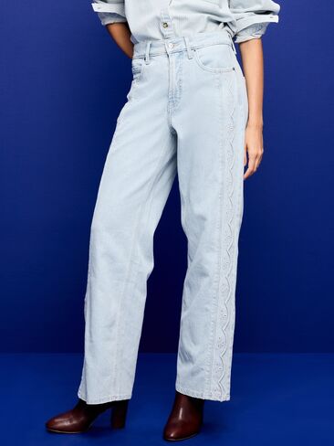 Old Navy Extra High-Waisted Embroidered Wide-Leg Jeans - FELIPPA in Saudi Arabia