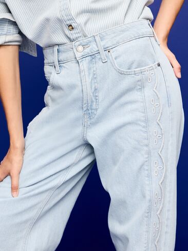 Old Navy Extra High-Waisted Embroidered Wide-Leg Jeans - FELIPPA in Saudi Arabia