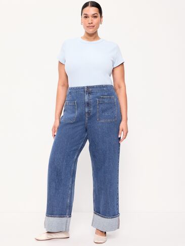 Old Navy Extra High-Waisted Cuffed Wide-Leg Jeans - Marisol in Saudi Arabia
