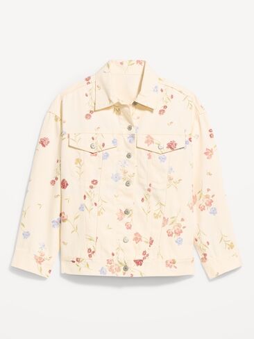 سترة جينز تراكر كبيرة الحجم بطبعة زهور من Old Navy - ECRU 866 in Saudi Arabia