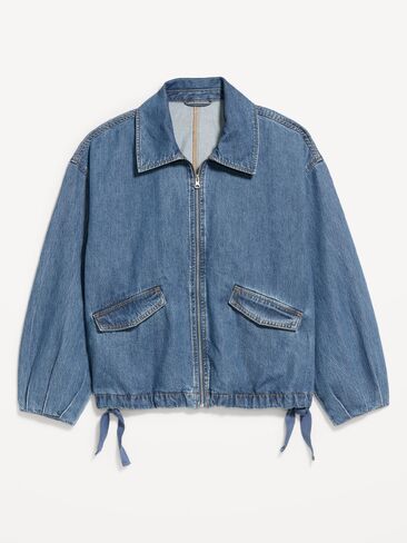 جاكيت جينز هارينجتون بسحاب كامل من Old Navy - دينم in Kuwait