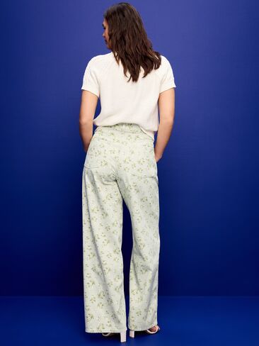 Old Navy High-Waisted Baggy Floral Print Wide-Leg Jeans - FLOWERS in Saudi Arabia