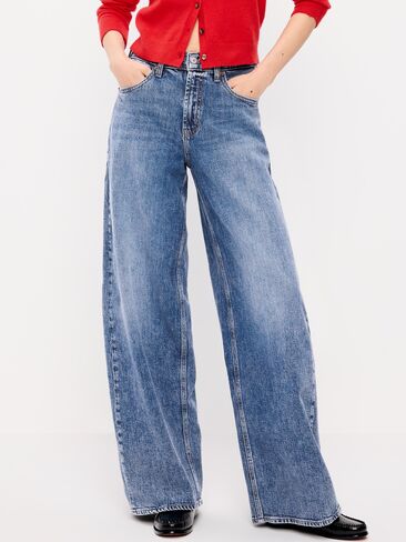Old Navy High-Waisted Baggy Wide-Leg Stretch Jeans - Larkspur in Saudi Arabia