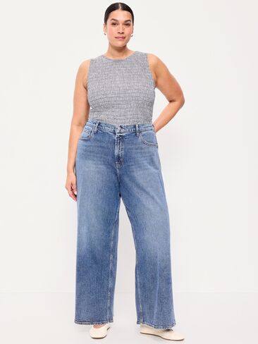 Old Navy High-Waisted Baggy Wide-Leg Stretch Jeans - Larkspur in Saudi Arabia
