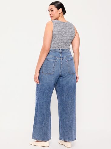 Old Navy High-Waisted Baggy Wide-Leg Stretch Jeans - Larkspur in Saudi Arabia
