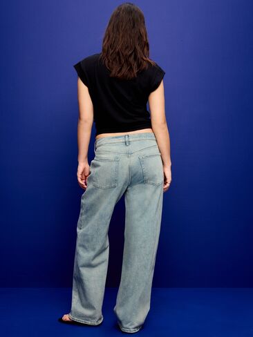 بنطال جينز Old Navy واسع الساق ومتوسط ​​الارتفاع - جايد in Saudi Arabia