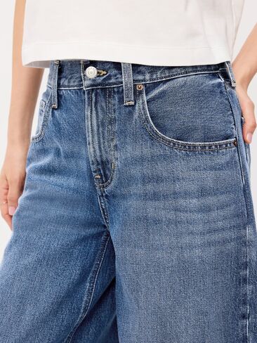 بنطال جينز كولوت واسع الساق متوسط ​​الارتفاع من Old Navy - غسيل متوسط in Saudi Arabia