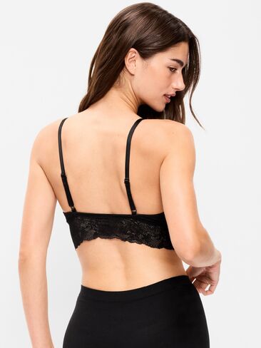 Old Navy Lace Longline Bralette - Light Black Heather in Saudi Arabia