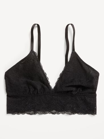 Old Navy Lace Longline Bralette - Light Black Heather in Saudi Arabia