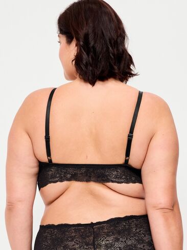 Old Navy Lace Longline Bralette - Light Black Heather in Saudi Arabia