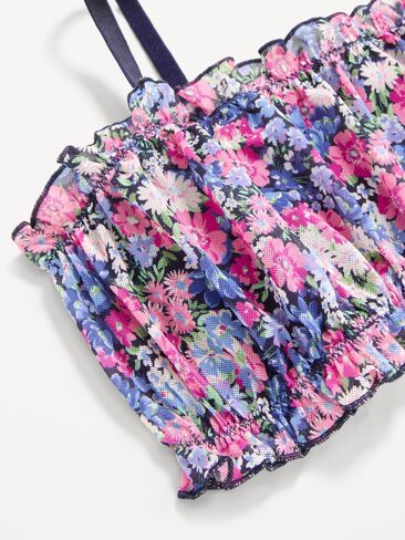 Old Navy Ruffle-Edge Mesh Bralette - Purple Floral in Saudi Arabia