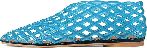 Jelly Mesh Ballet Flats for Women Fishnet PVC Clear Hollow Jellies Sandals Comfortable Beach Ballerina Flats Shoes in Saudi Arabia