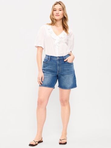شورت جينز Wow Jean عالي الخصر من Old Navy -- درزة داخلية 7 بوصة - New Moon in Saudi Arabia