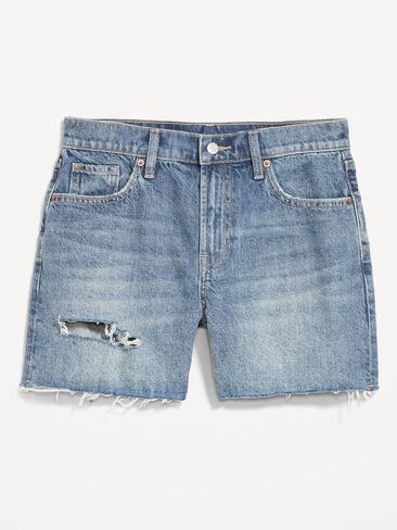 Old Navy Curvy High-Waisted Baggy Jean Cut-Off Shorts -- 5-inch inseam - Teddy in Saudi Arabia