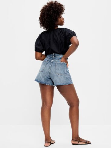 Old Navy Curvy High-Waisted Baggy Jean Cut-Off Shorts -- 5-inch inseam - Teddy in Saudi Arabia