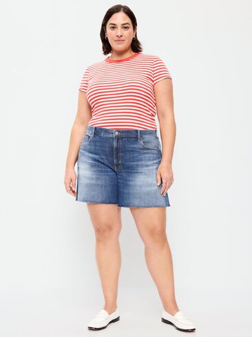 شورت Old Navy عالي الخصر OG Jean - درزة داخلية 7 بوصة - أزرق جدًا in Saudi Arabia