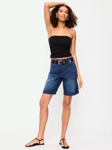 Old Navy High-Waisted Wow Bermuda Jean Shorts -- 9-inch inseam - River in Saudi Arabia